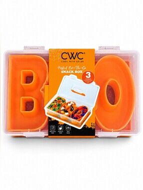 BOO Halloween Snackle Box Food Storage Container CWC Cook With Color Orange New
